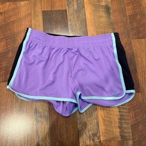 Nike Women's Lavender and Black Athletic Shorts